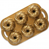 Nordic Ware Forma na 6 malých bábovek Swirl zlatá 0,71 l