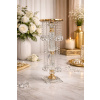Luxusný vysoký krištáľový svietnik 72 cm – zlatý