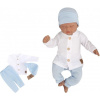 Mušelínová košeľa, nohavice + čiapky, 3D sada, Boy Z&Z, biela/modrá, 56 (1-2m)