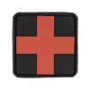 NÁŠIVKA FIRST AID 3D (PRVÁ POMOC) SO SUCHÝM ZIPSOM (5,0 x 5,0 cm) - ČIERNA