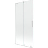 Mexen Velar L, 2-krídlová posuvná vaňová zástena 95 x 150 cm, 8mm číre sklo, biely profil, 896-095-003-01-20