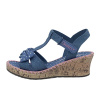 Skechers Tikis Dots And Dazzle Wedge Child Girls Denim/Pink 1.5 (34)