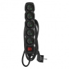 EMOS PC1513 Prodlužovací kabel 3 m / 5 zásuvek / s vypínačem / černý / PVC / 1 mm2