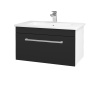 Dreja Umývadlová skrinka ASTON SZZ 80 - N01 Biela lesk / Úchytka T03 / L03 Antracit vysoký lesk