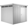 Biohort Plechový domček HighLine H4 stand. dvere, strieborná, 275 x 275 x 222 cm