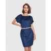 ŠATY LA MARTINA WOMAN DRESS SHORT SLEEVES EVENING BLUE