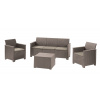 KETER ELODIE 3 SOFA SET SMOOTH ARMS WITH CLASSIC TABLE cappuccino/piesková (254086) - set záhradného nábytku