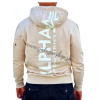 Alpha Industries Back Print Hoody pánska mikina jet stream white/white Veľkosť: 3XL, Farba: béžová