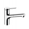 Hansgrohe Dřezová baterie Zesis s vytahovací sprškou, 2 proudy chrom 74800000