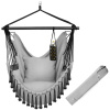 tectake 405079 závesné kreslo malika, boho štýl, nosnosť 150 kg - šedá