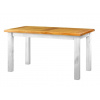 Rustikálny jedálenský stôl WHITE HOME MES13 Barevné provedení: Bílý vosk K17 - tmavý vosk K02, Rozměr stolu: 120 x 80 cm, Provedení: varianta A