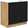 MEBLINE Skrinka dolná pod drez 80 MADERA 01 dub artisan / čierna