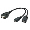 Kabel CABLEXPERT USB AF/micro BM + micro BF, OTG + dobíjení, 15cm, pro tablety a smartphone A-OTG-AFBM-04 Gembird