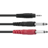 Audio kábel 2x jack 6,3mm mono/1x jack 3,5mm 1,5m Omnitronic