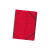 herlitz easyorga, rýchloviazač s gumičkami A4, kartón, 12 organizažných priehradiek - červený