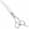 Geib Kiss Silver Pink Curved Scissors - kvalitné zakrivené nožnice s mikrorezom a strieborným povrchom - 7,5