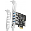 AXAGON radič do PCIe pre 4x USB 3.2 Gen1 / PCEU-43RS / SP & LP