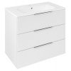 Sapho CIRASA umývadlová skrinka 79,8x75x46cm, 3x zásuvka, biela lesk, CR831-3030