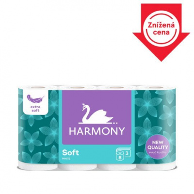 Harmony Soft White toaletný papier 3 vrstvy 8 ks