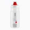 Cyklistická fľaša Elite Jet 550 ml číra/červená s logom (550 ml)