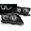BMW E46 01-05 SEDAN, KOMBI - predné čierna svetlá s ANGEL EYES LED