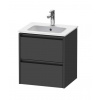 Duravit Ketho.2 Umývadlová skrinka, 55x51x42 cm, 2 zásuvky, grafit mat K25261049490000