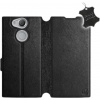 Kryt na mobil Flip púzdro na mobil Sony Xperia XA2 - Čierne - kožené - Black Leather (5903226495337)
