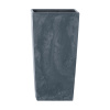 Plastový kvetináč s vložkou Urbi Square Beton Effect Antracit 26,5 x 26,5 x 50 cm PROSPERPLAST