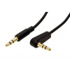 Kabel jack 3,5M - jack 3,5M lomený konektor 90°, 1,5m, černý