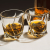 Sada 2 skrútených pohárov na whisky s chladiacimi kamennými kockami