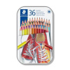Farebné ceruzky, sada, šesťhranné, v plechovej krabičke, STAEDTLER 175, 36 rôznych farieb