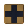 NÁŠIVKA FIRST AID 3D (PRVÁ POMOC) SO SUCHÝM ZIPSOM (5,0 x 5,0 cm) - COYOTE
