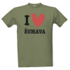 Tričko s potlačou I love Šumava pánské Khaki M