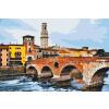Vymalujsisam.sk Maľovanie podľa čísiel - Kamenný most - Ponte Pietra, Verona Veľkosť: 40x60cm, Rám: Bez rámu, iba zrolované plátno