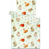 Mikroflanelové obliečky Zvieratká v lese, zips - 140x200, 70x90 cm