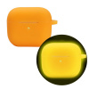 AppleMix Puzdro pre Apple AirPods 4 - karabínka + pútko - silikónové - svietiace v tme - svetlooranžové
