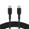 BELKIN kabel oplétaný USB-C - USB-C, 1m, černý CAB004bt1MBK