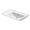 DURAVIT D-Neo asymetrické umývadlo na skrinku s odkladacou plochou vľavo, bez otvoru, s prepadom, 800 x 480 mm, biela, 2370800060