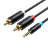 Adaptérový audio kábel 3,5 mm samec na 2x samec RCA 8 m Vention BCLBK Black 6922794751354