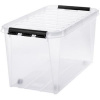Smartstore Úložný box Classic plast 70 l čierne úchytky 3477070 priehľadný