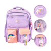 Detský fialový školský batoh RAINBOW s vreckami, PL160FIO