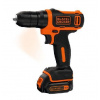 BLACK+DECKER - 10,8 V AKU vŕtací skrutkovač, 1x aku 1,5 Ah Li-Ion, nabíjačka BDCD12-QW