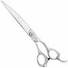 Geib Kiss Silver Pink Curved Scissors - kvalitné zakrivené nožnice s mikrorezom a strieborným povrchom - 8,5