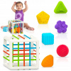 FAREBNÁ SENZORICKÁ KOCKA ELASTICKÁ EDUKAČNÁ HRAČKA HRAČKA NA TRIEDENIE KOCIEK