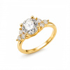 iZlato Forever Zásnubný prsteň Céline s moissanitom 2,00 ct, žlté striebro ISBR104Y