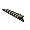 Patch panel Solarix SX24L-6-UTP-BK-N UTP cat.6 24p. 1U,vyvazovací lišta, černý SX24L-6-UTP-BK-N