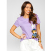 Fialové dámske tričko s ozdobnou nášivkou Bolf 52352