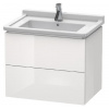 Duravit L-Cube - Umývadlová skrinka 56x67x47 cm, 2 zásuvky, lesklá biela LC626402222
