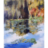 Lesné jazero - Akad. mal. Igor Navrotskyi, originálny, ručne maľovaný obraz M (do veľkosti 65x65cm) Viac farieb