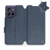 Kožené flip pouzdro Mobiwear - Motorola Edge 50 Neo - Modré (Kožené knížkové pouzdro, obal, kryt na mobil Motorola Edge 50 Neo, Modré, materiál Genuine Leather, ochrana 360°, stojánek, silikonová vani